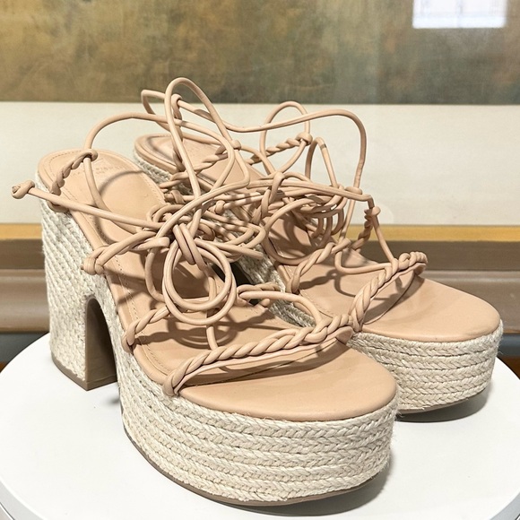 🌸MARC FISHER🌸 Oliver Lace Up Espadrille Platform Wedge Sandals Size: 9M - Picture 5 of 9